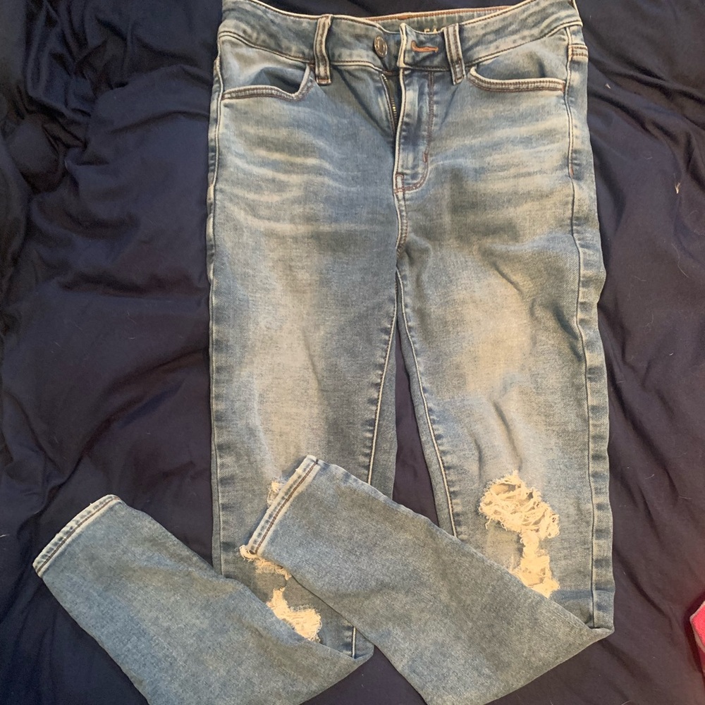 American eagle next level stretch ripped skinny jeans